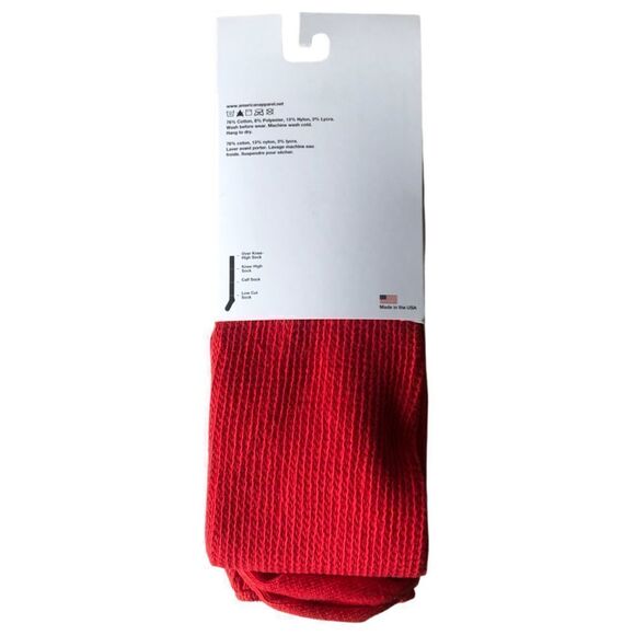 American Apparel Brand New 2000s Y2K DARK RED Vintage Deadstock Thigh High Socks - Picture 3 of 4